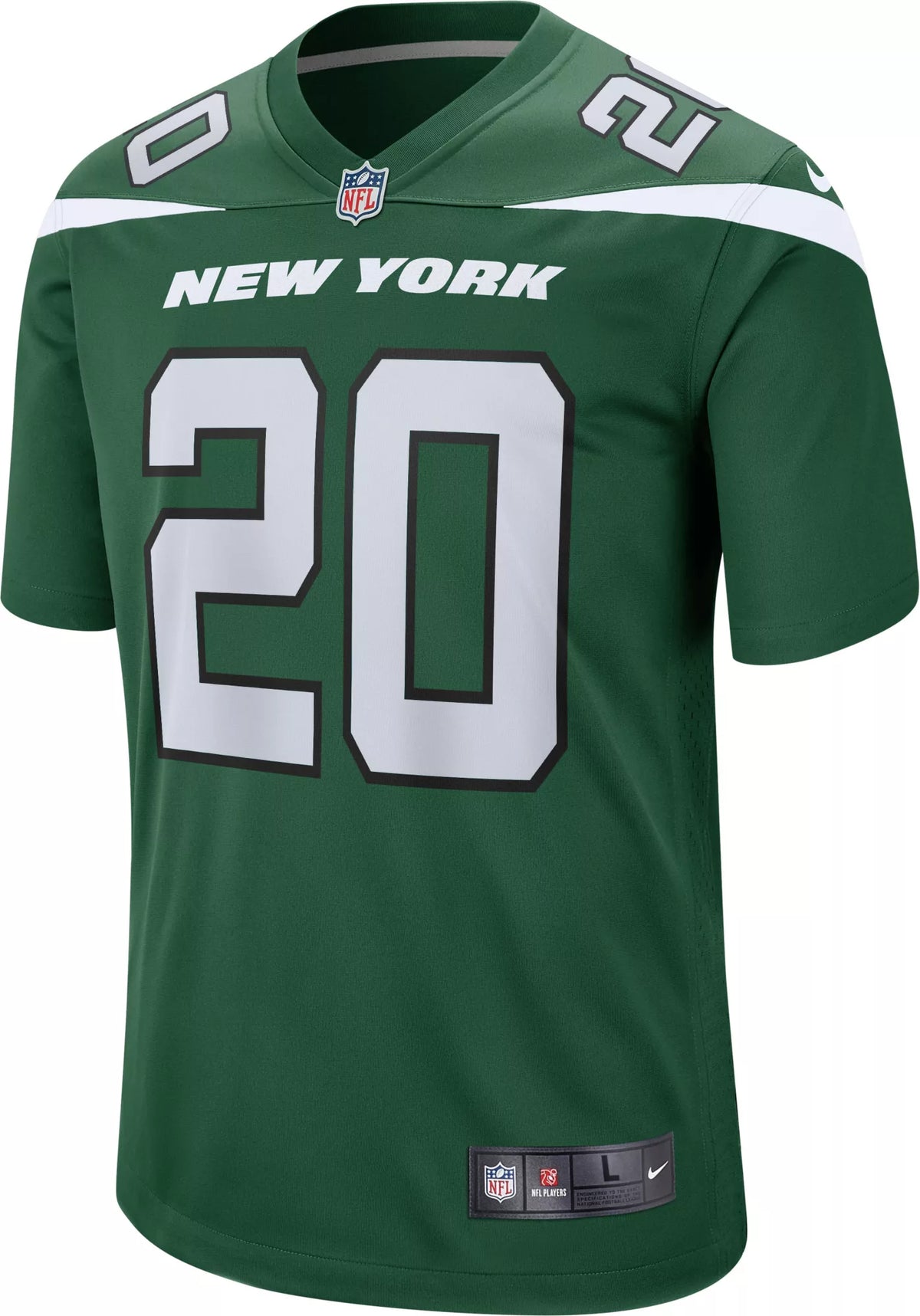 Nike Men's New York Jets Breece Hall #20 Green Game Jersey