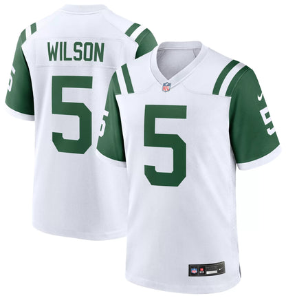 Nike Men's New York Jets Garrett Wilson #5 Alternate 2 White Game Jersey