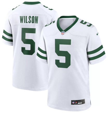 Nike Men's New York Jets Garrett Wilson #5 White Game Jersey