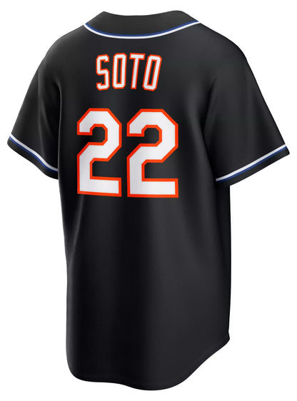 Nike Men's New York Mets Black Juan Soto #22 Carbon Replica Jersey
