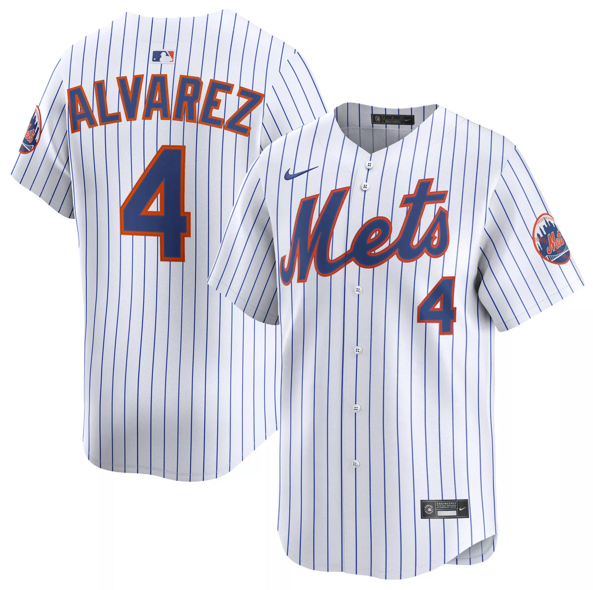 Nike Men's New York Mets Francisco Alvarez #4 White Limited Jersey