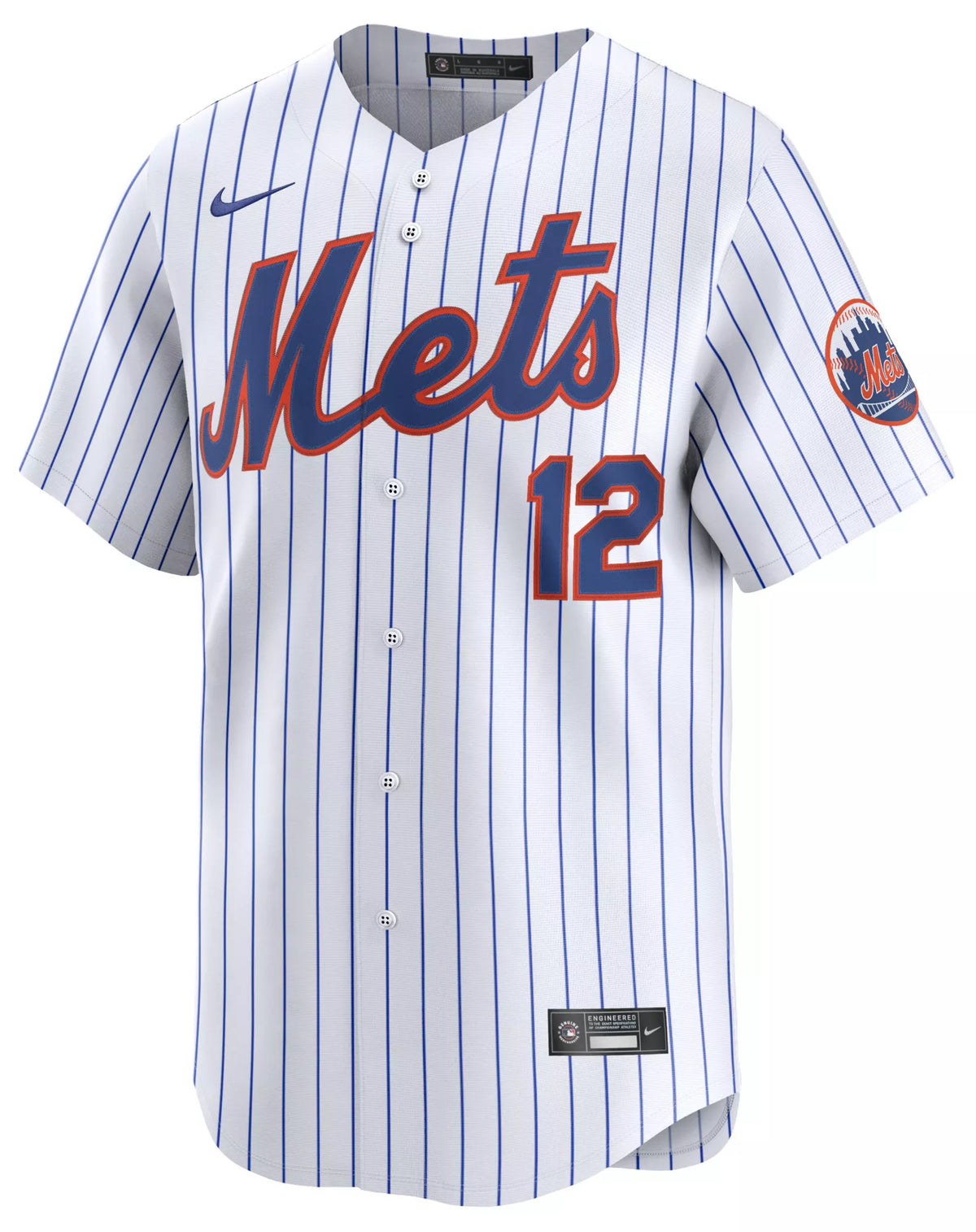 Nike Men's New York Mets Francisco Lindor #12 White Limited Jersey