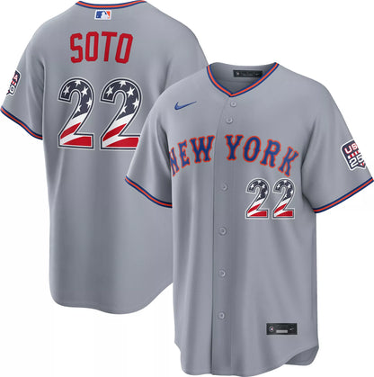 Nike Men's New York Mets Juan Soto #22 4th of July Road Replica Jersey