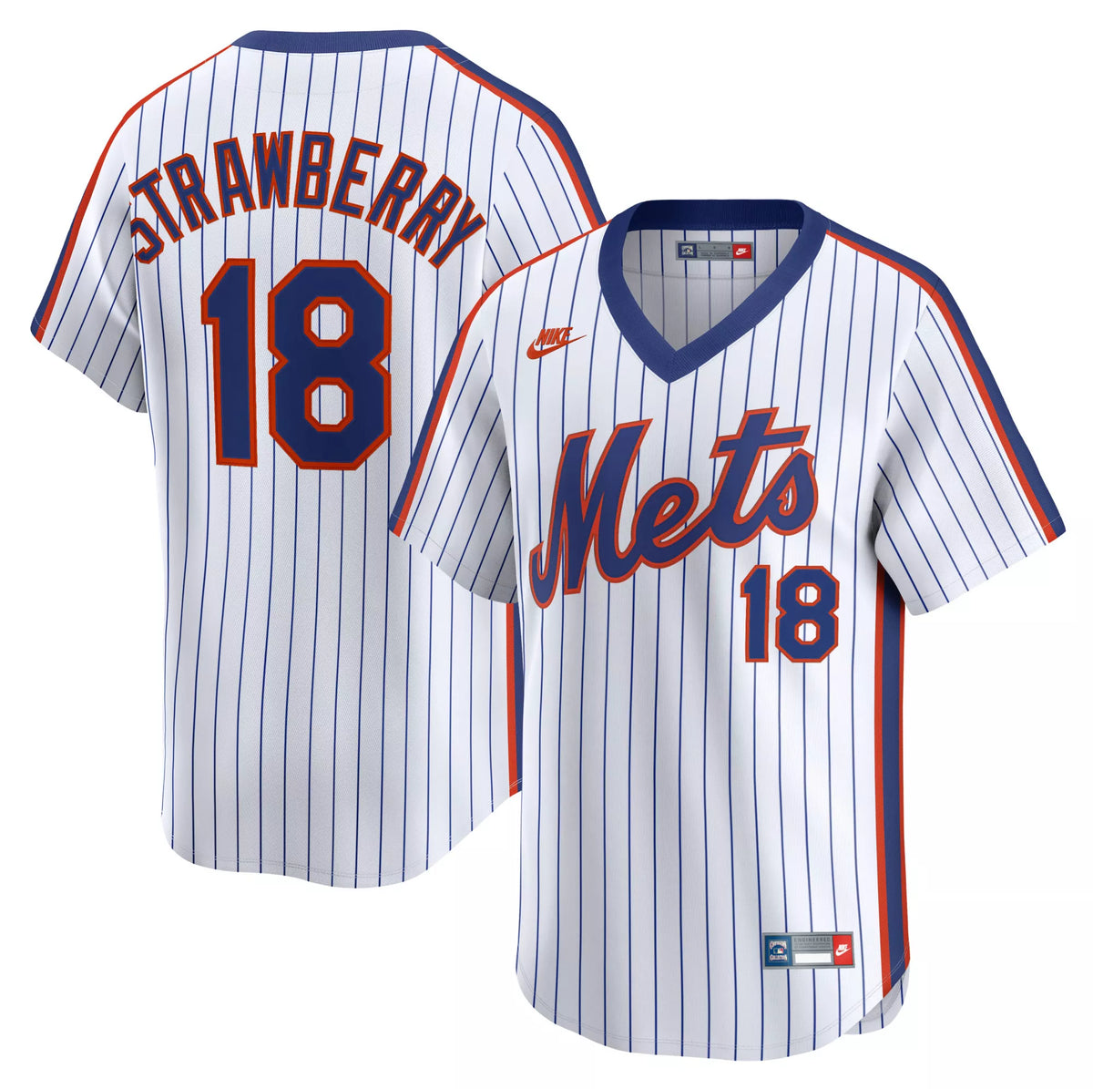 Nike Men's New York Mets White Darryl Strawberry #18 Cooperstown Limited Jersey