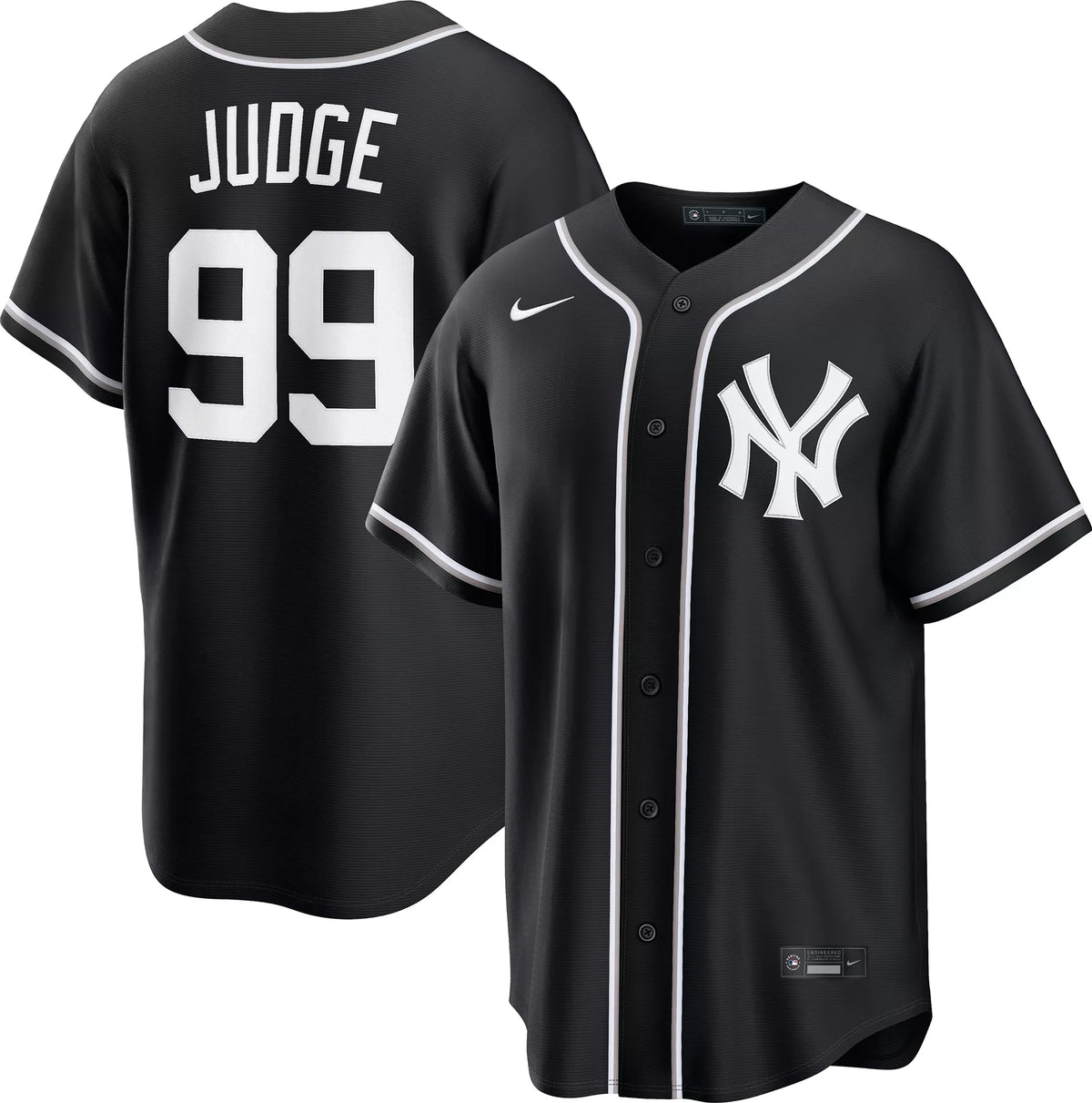 Nike Men's New York Yankees Black Aaron Judge #99 Carbon Replica Jersey
