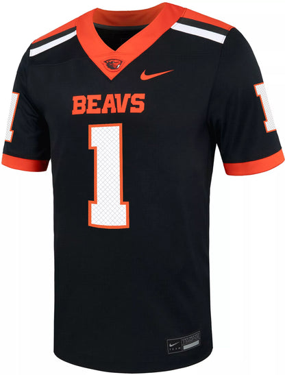 Nike Men's Oregon State Beavers #1 Black Replica Football Jersey