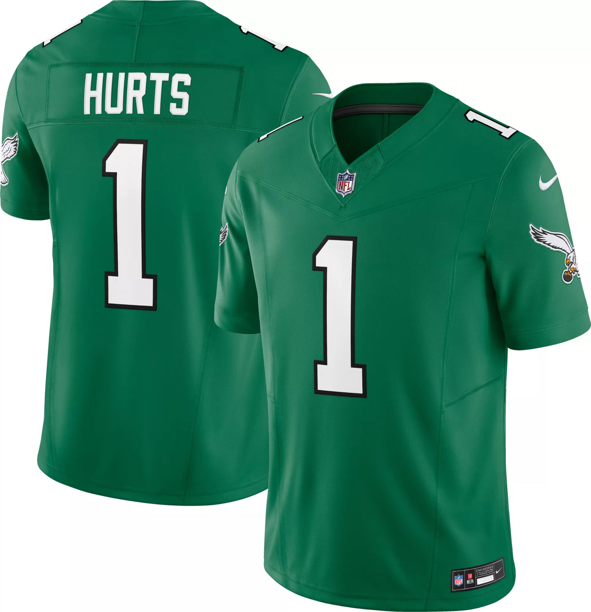 Nike Men's Philadelphia Eagles Jalen Hurts #1 Vapor F.U.S.E. Alternate Kelly Green Limited Jersey