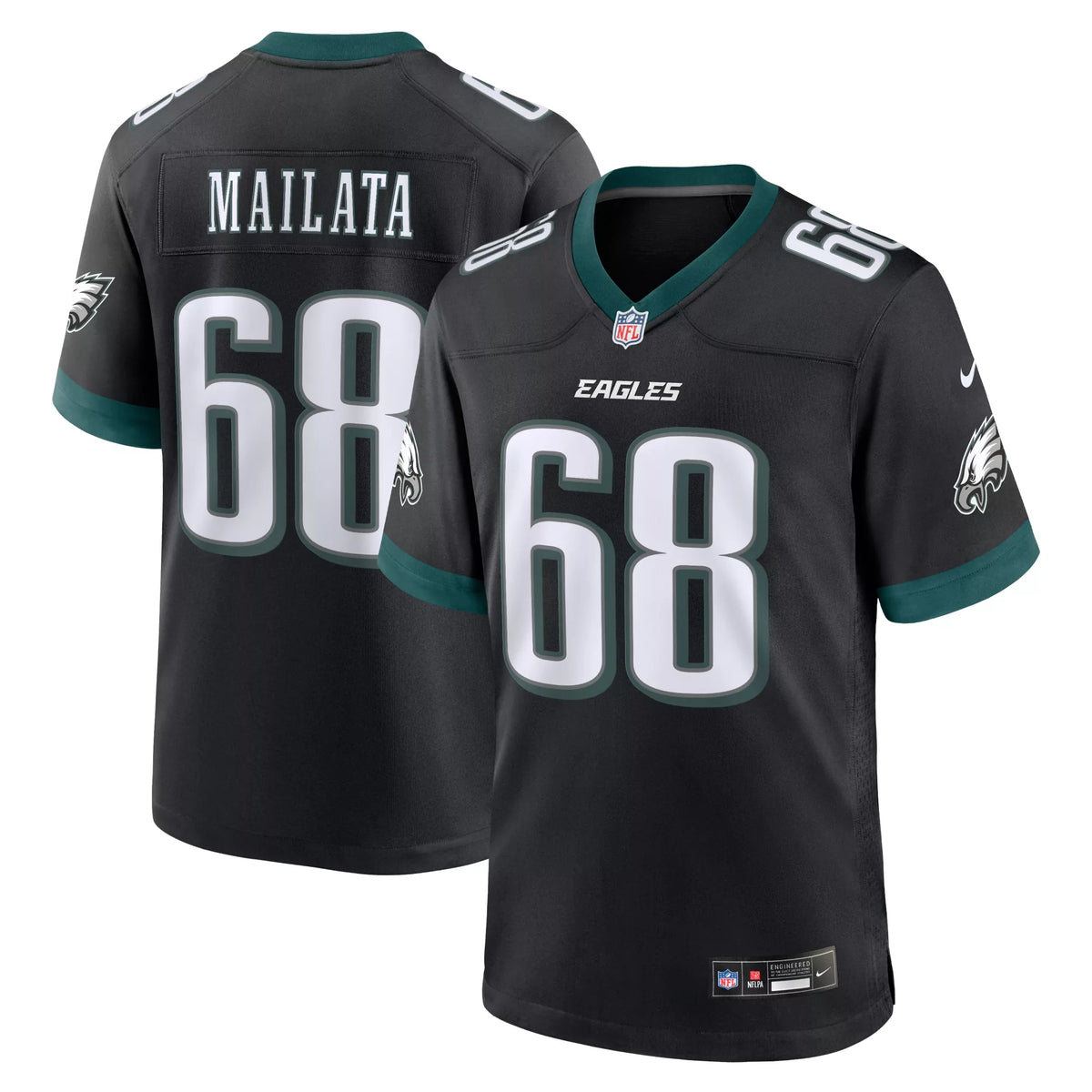 Nike Men's Philadelphia Eagles Jordan Mailata #68 Black Alternate Game Jersey