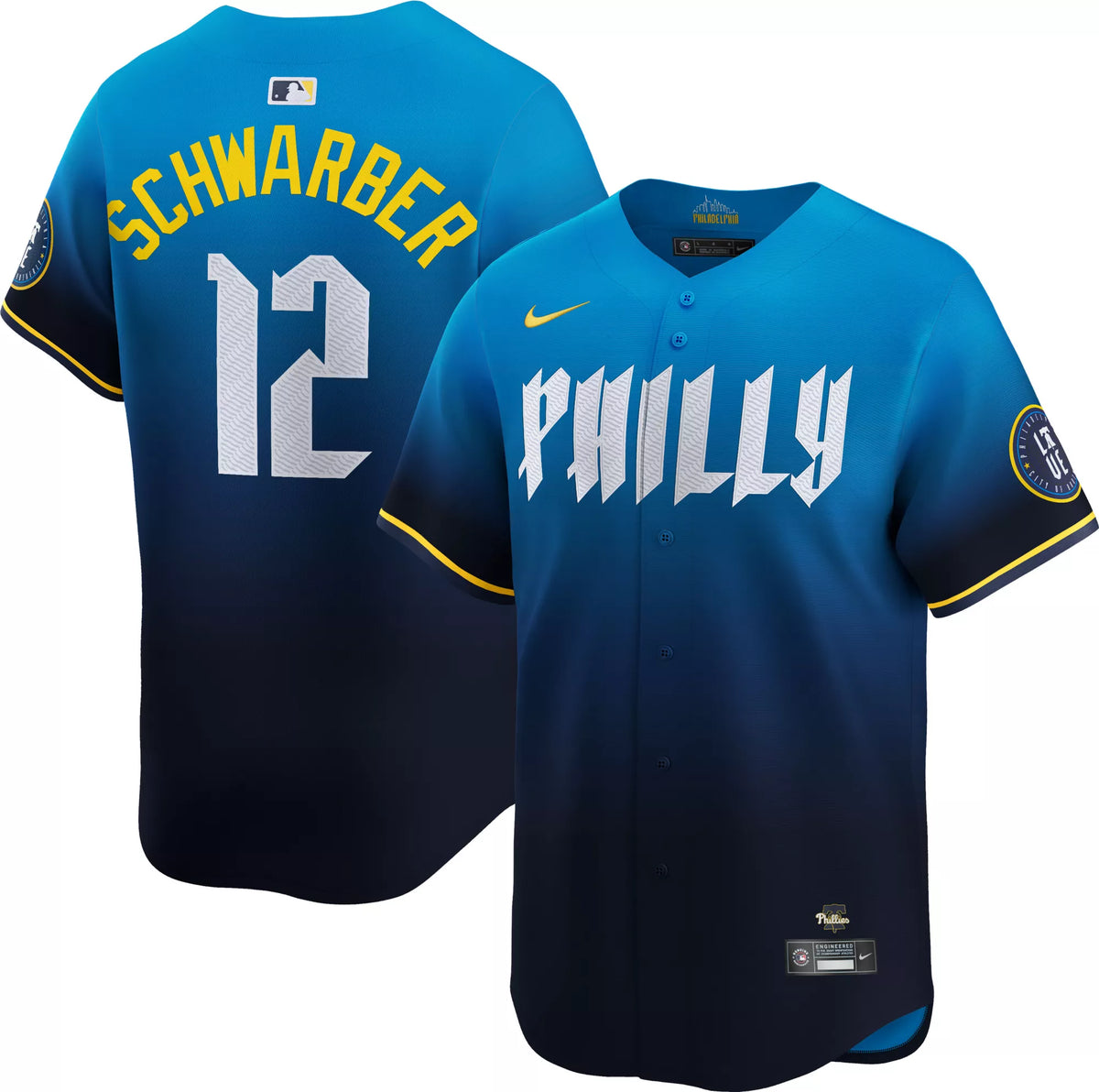 Nike Men's Philadelphia Phillies Blue City Connect Kyle Schwarber #12 Limited Jersey
