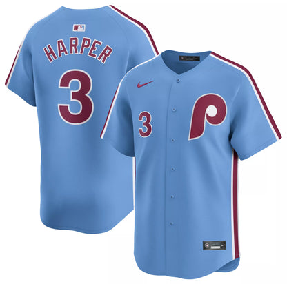 Nike Men's Philadelphia Phillies Bryce Harper #3 Blue Cool Base Jersey