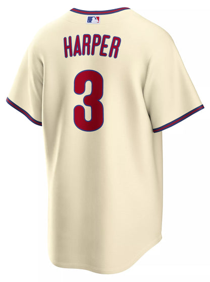 Nike Men's Philadelphia Phillies White Bryce Harper #3 Alternate Replica Jersey