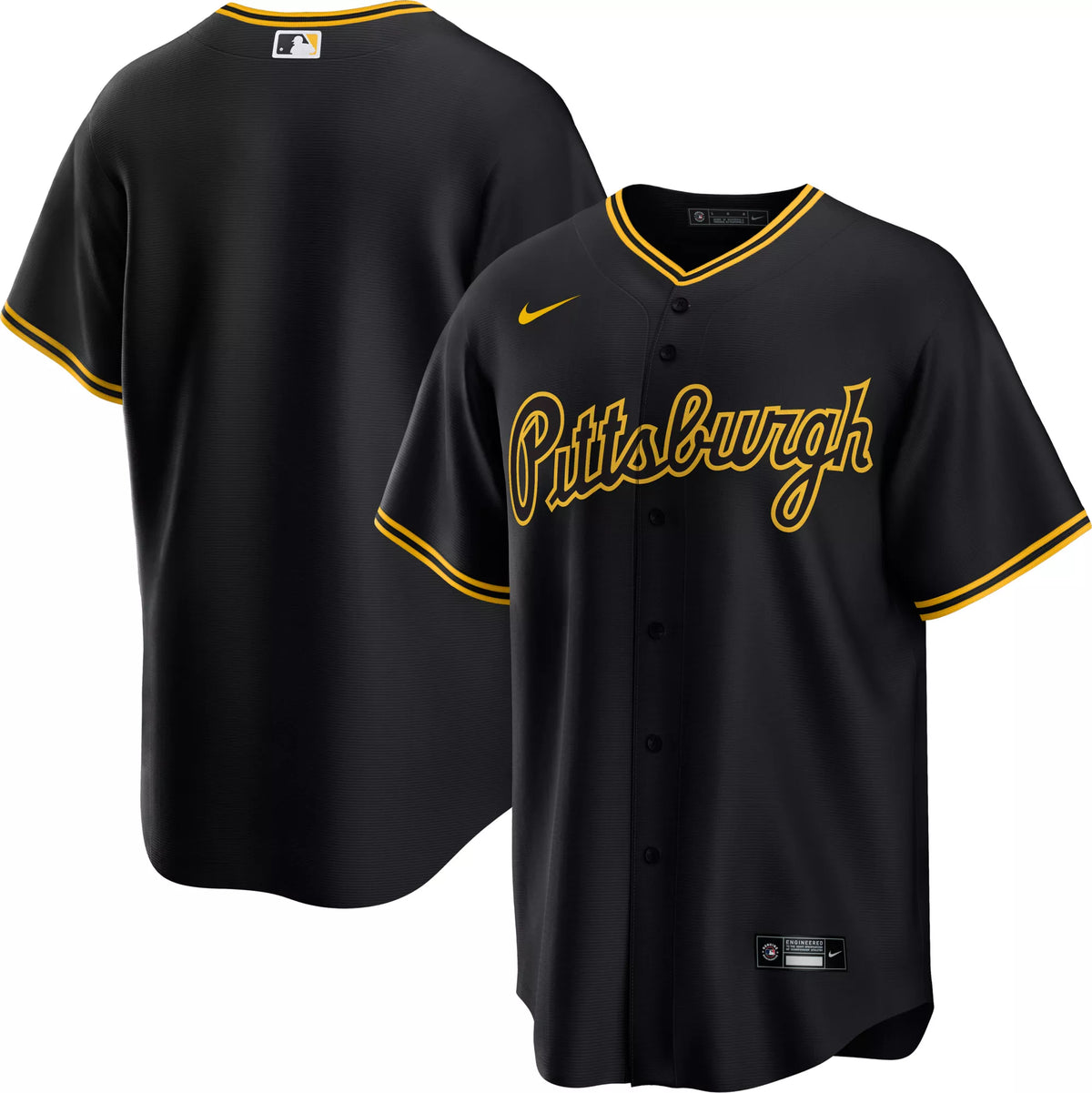 Nike Men's Pittsburgh Pirates Black Cool Base Blank Jersey