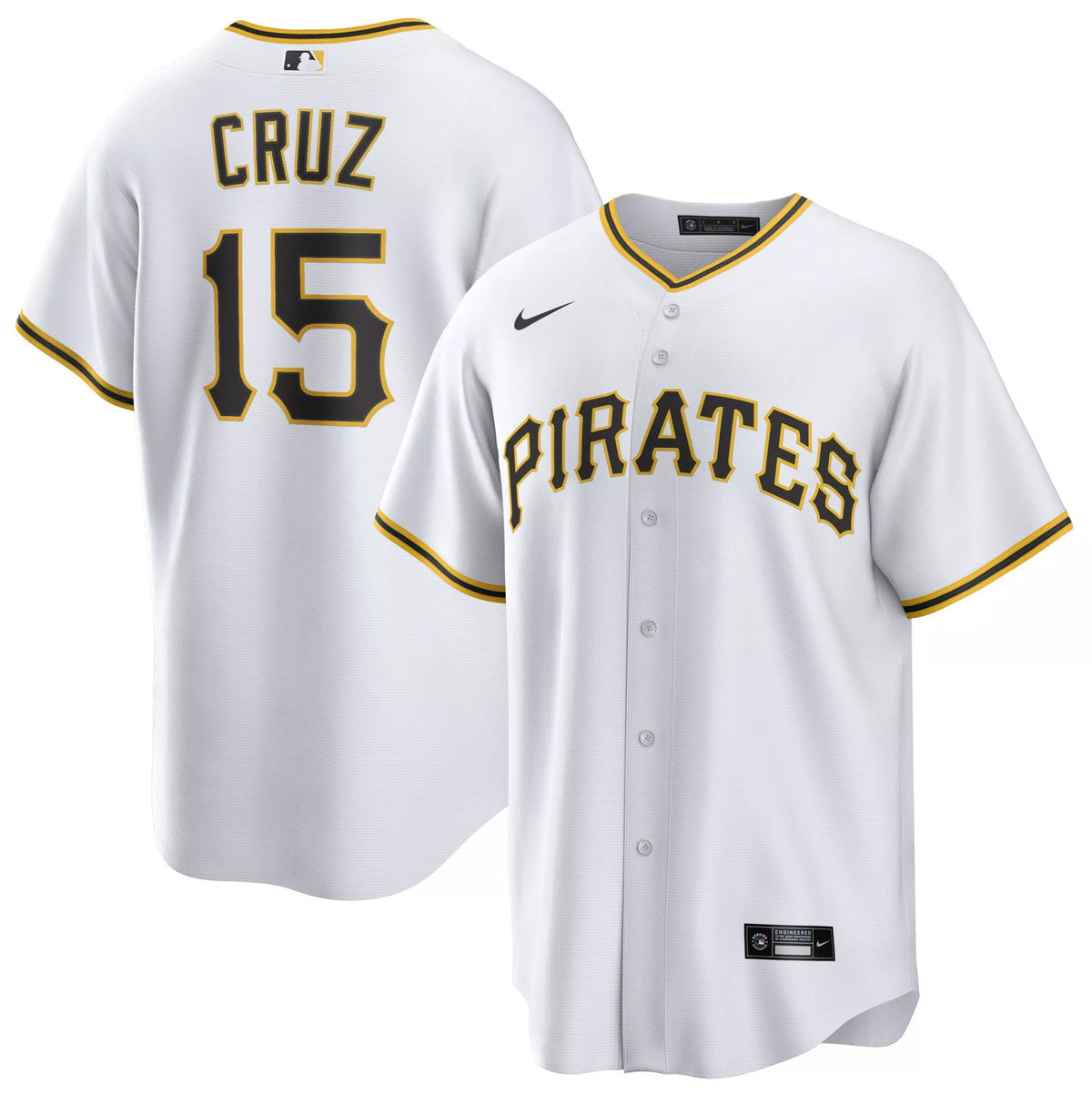 Nike Men's Pittsburgh Pirates White Oneil Cruz #15 Replica Jersey