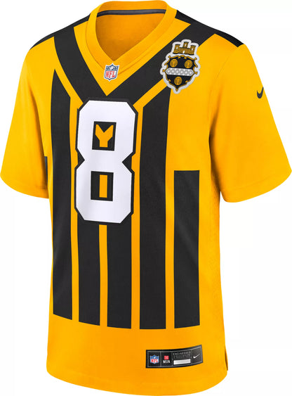 Nike Men's Pittsburgh Steelers Aaron Rodgers #8 Alternate 1933 Throwback Gold Game Jersey