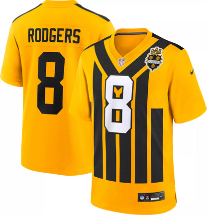 Nike Men's Pittsburgh Steelers Aaron Rodgers #8 Alternate 1933 Throwback Gold Game Jersey