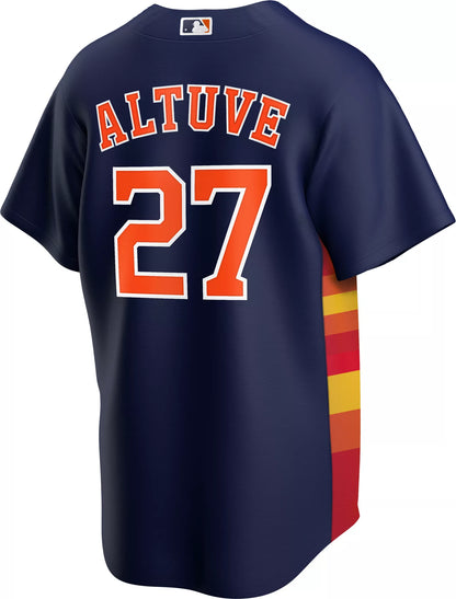 Nike Men's Replica Houston Astros Jose Altuve #27 Rainbow Cool Base Jersey