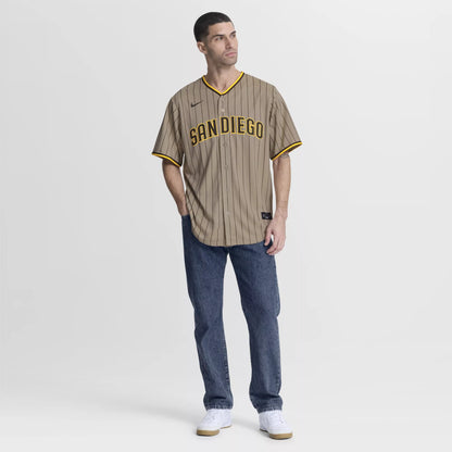 Nike Men's San Diego Padres Khaki Manny Machado #13 Alternate Replica Jersey