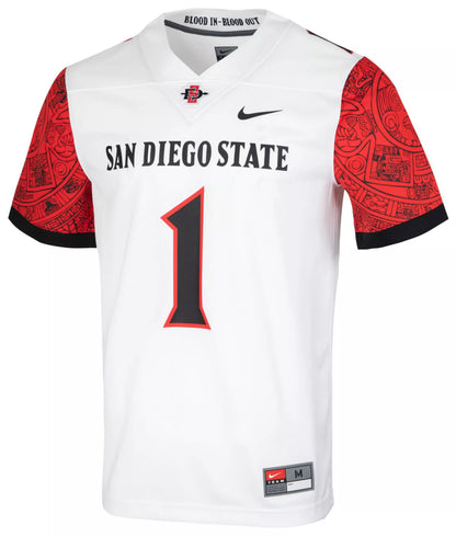 Nike Men's San Diego State Aztecs #1 White Replica Home Football Jersey