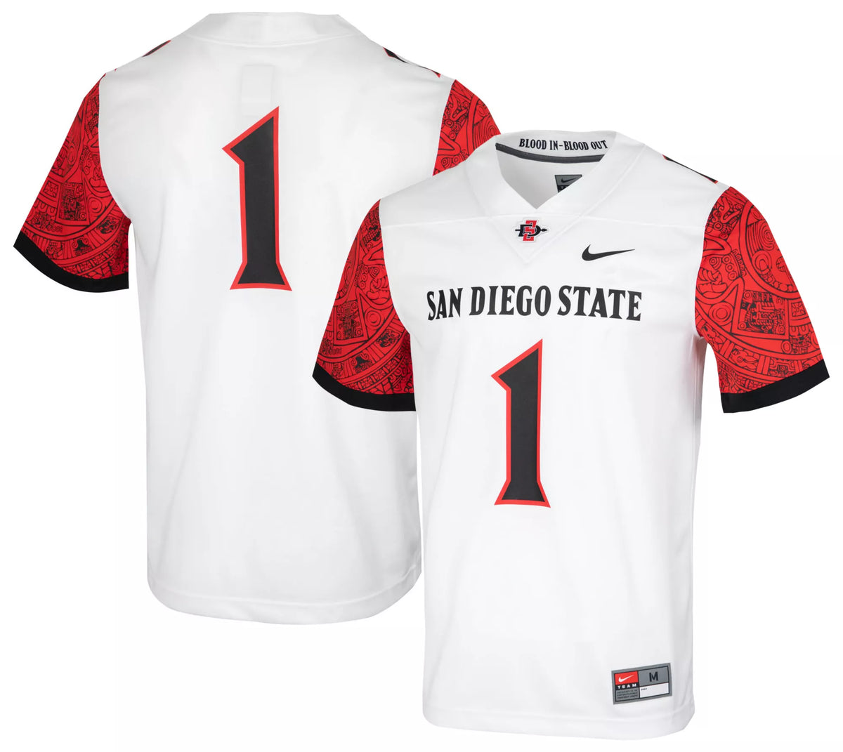 Nike Men's San Diego State Aztecs #1 White Replica Home Football Jersey