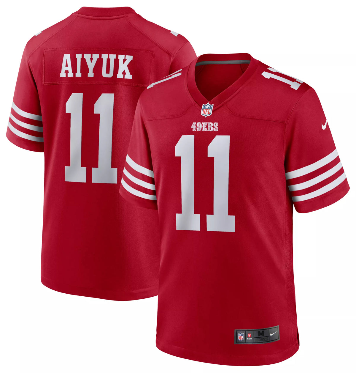 Nike Men's San Francisco 49ers Brandon Aiyuk #11 Red Game Jersey