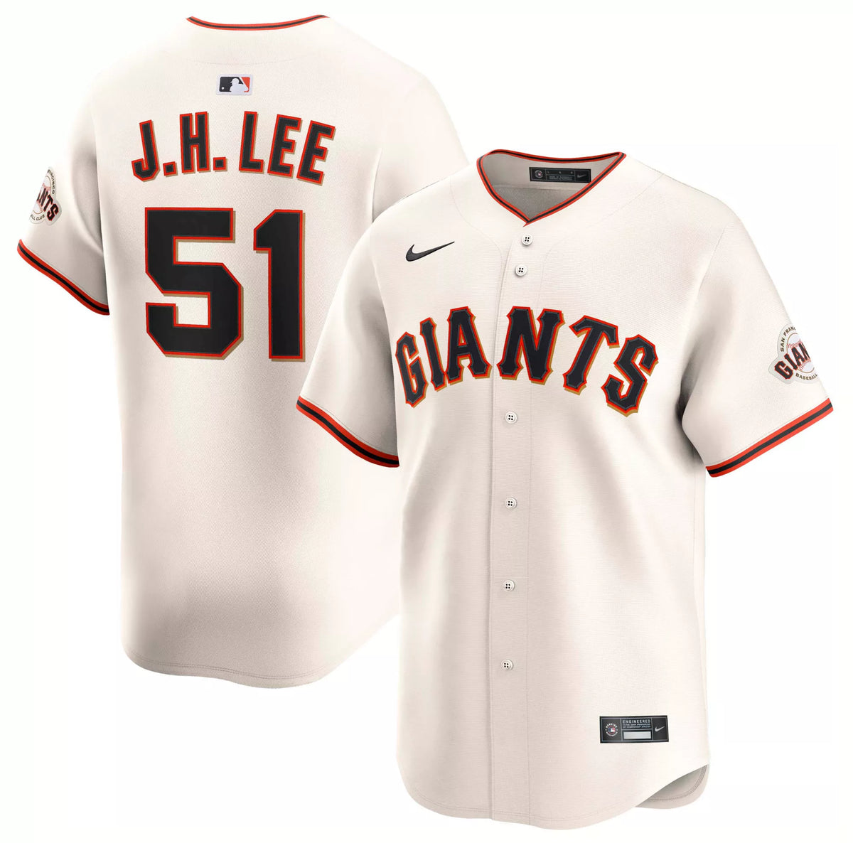 Nike Men's San Francisco Giants Jung Hoo Lee #51 White Home Vapor Limited Jersey