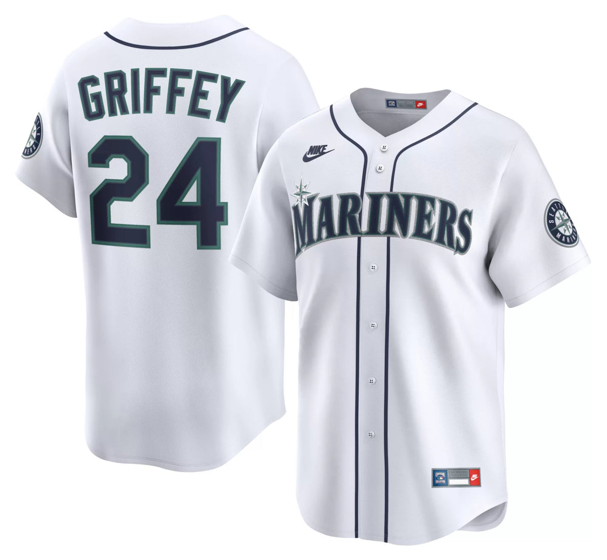 Nike Men's Seattle Mariners White Ken Griffey Jr. #24 Cooperstown Limited Jersey