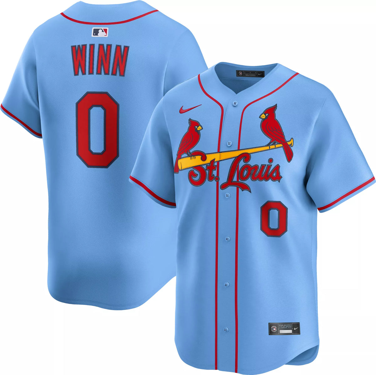 Nike Men's St. Louis Cardinals Masyn Winn #0 Light Blue Limited Replica Jersey