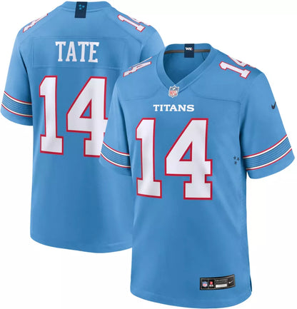 Nike Men's Tennessee Titans Carnell Tate #14 Blue Home Game Jersey