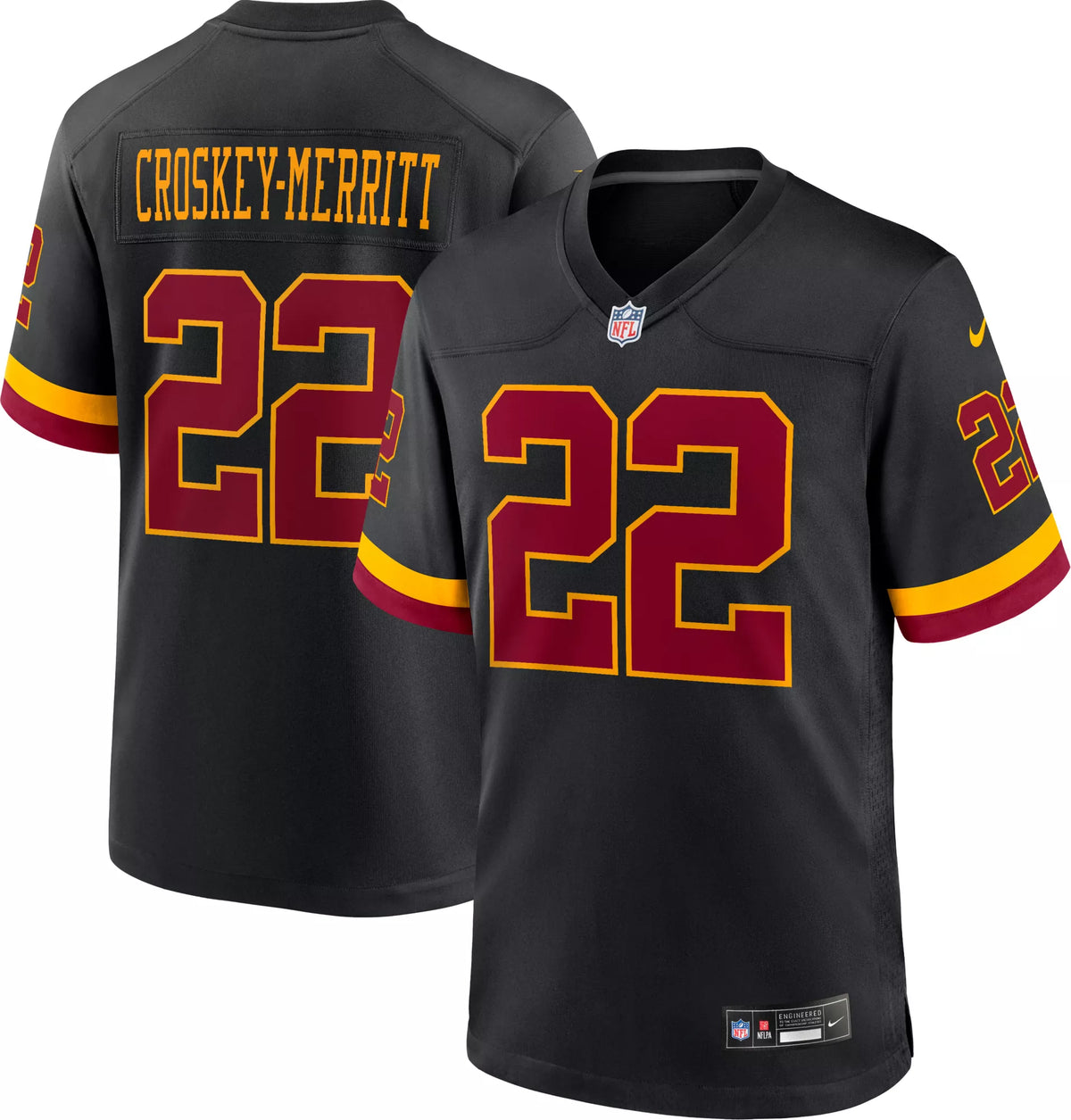 Nike Men's Washington Commanders Jacory Croskey-Merritt #22 Black Alternate Game Jersey