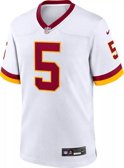 Nike Men's Washington Commanders Jayden Daniels #5 White Away Game Jersey