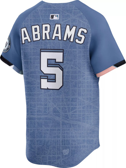 Nike Men's Washington Nationals CJ Abrams #5 City Connect Blue Limited Vapor Jersey