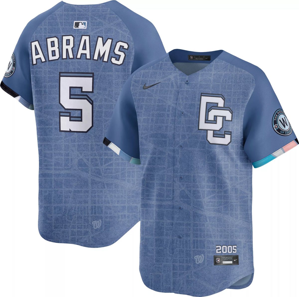 Nike Men's Washington Nationals CJ Abrams #5 City Connect Blue Limited Vapor Jersey