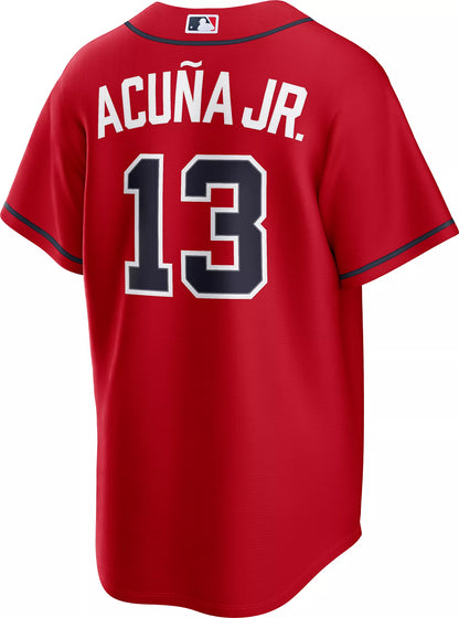 Nike Women's Atlanta Braves Red Ronald Acuna #13 Alternate Replica Jersey
