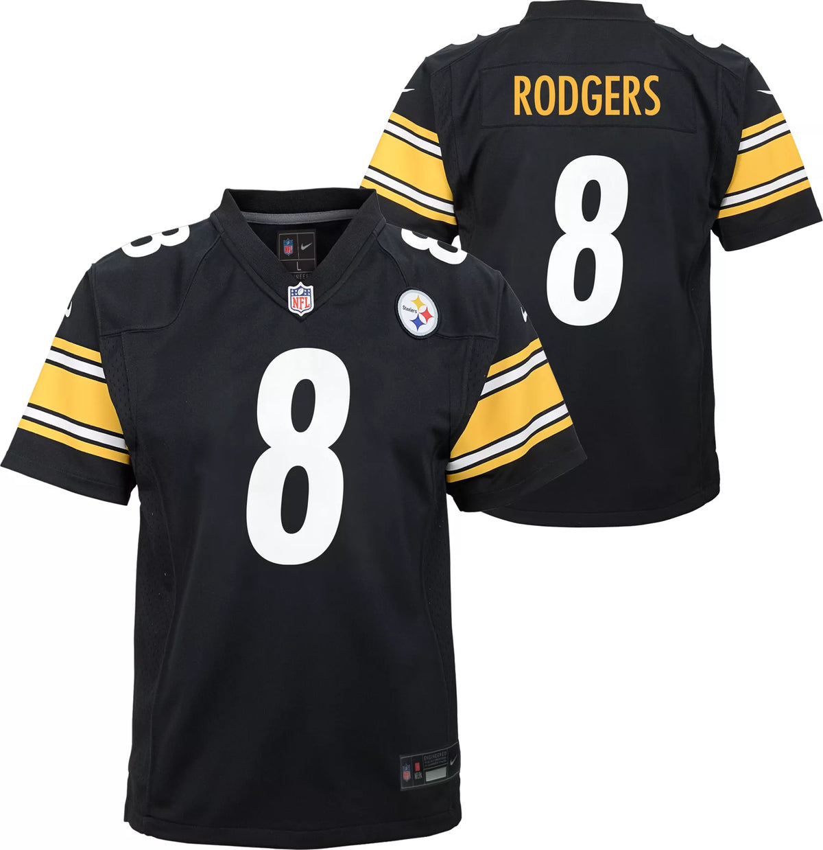 Nike Youth Pittsburgh Steelers Aaron Rodgers #8 Black Game Jersey