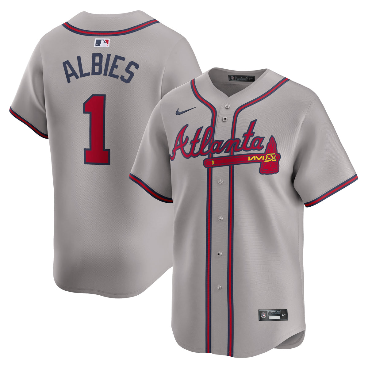 Ozzie Albies Atlanta Braves Nike Away Limited Player Jersey Gray