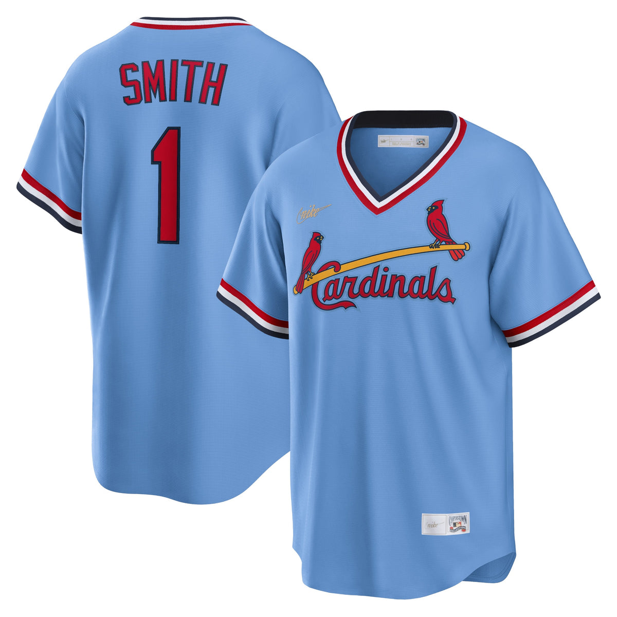 Ozzie Smith St. Louis Cardinals Nike Road Cooperstown Collection Player Jersey Light Blue