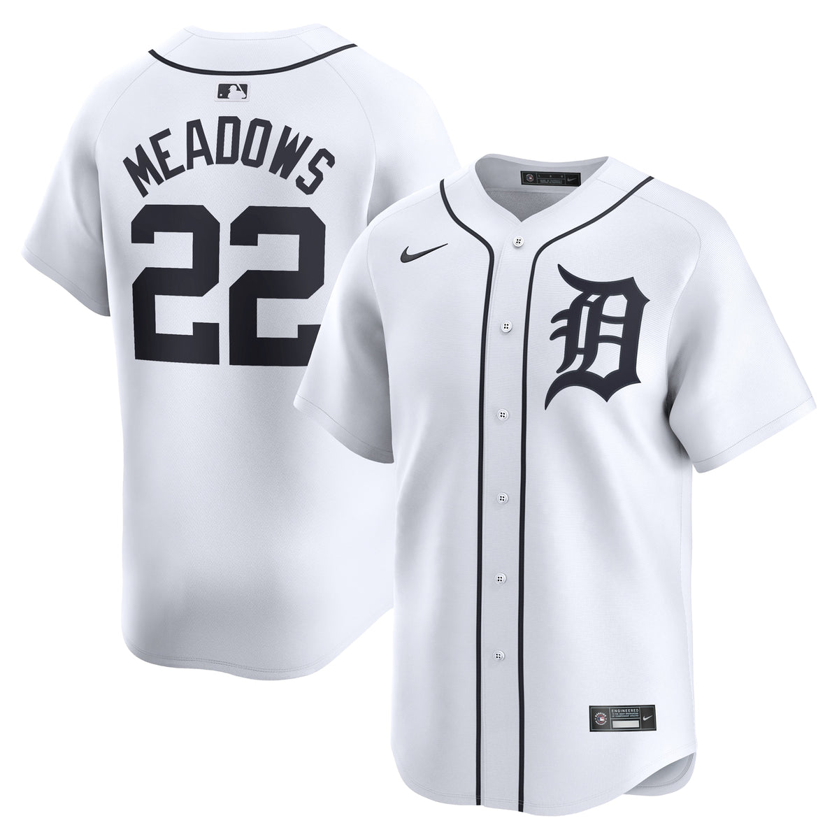 Parker Meadows Detroit Tigers Nike Home Limited Player Jersey White