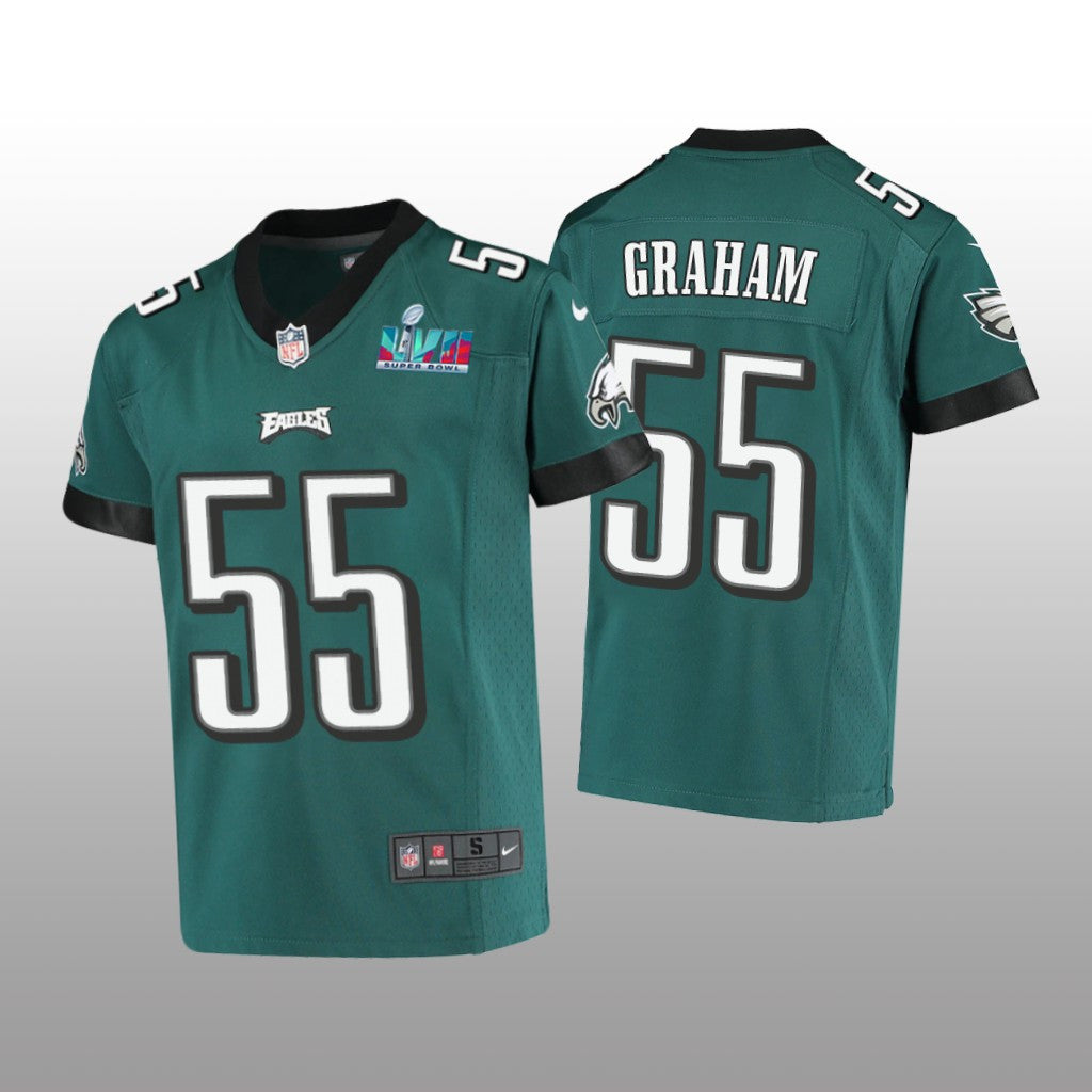 Philadelphia Eagles Brandon Graham Midnight Green Game Jersey Super Bowl LVII Youth