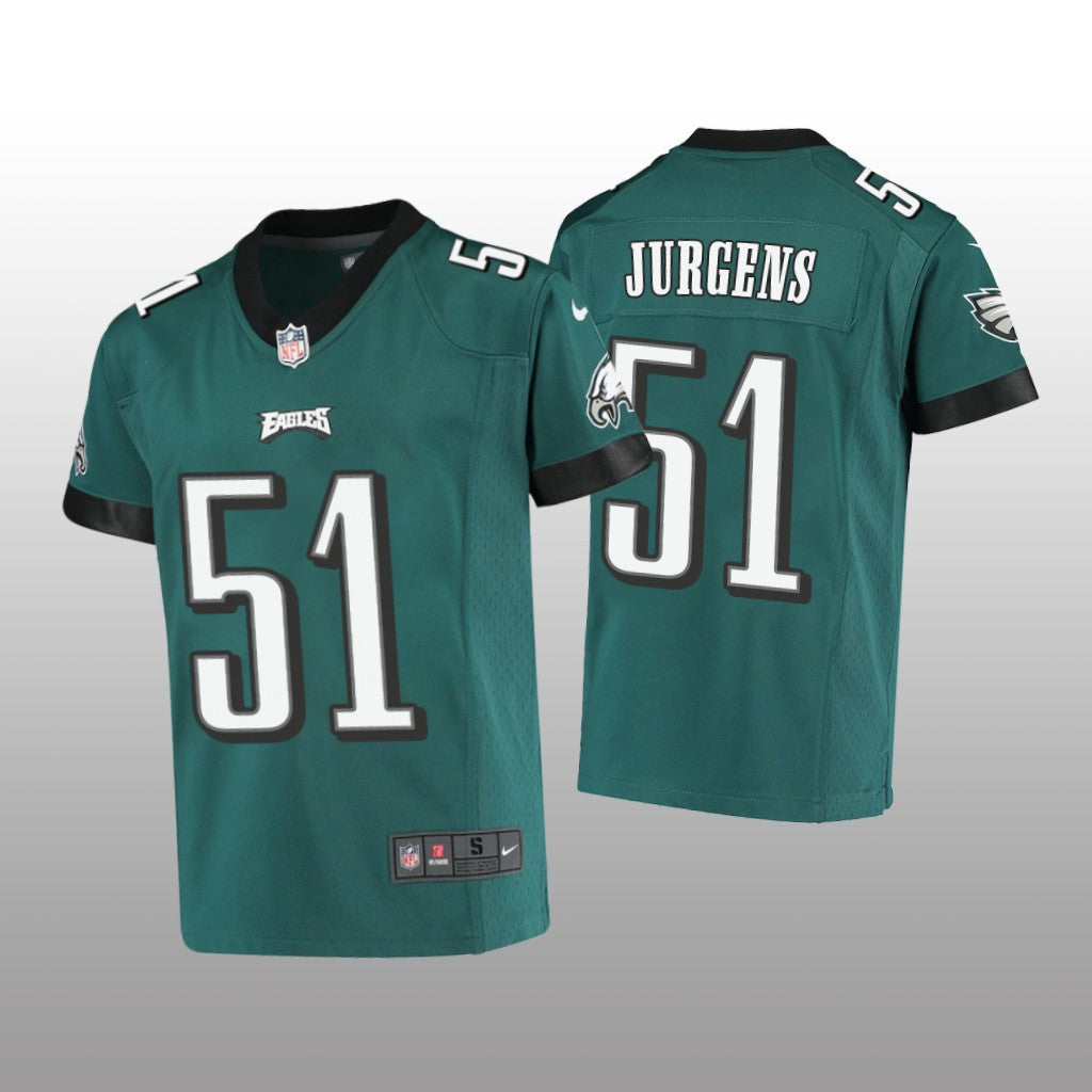 Philadelphia Eagles Cam Jurgens Midnight Green Jersey Game Youth