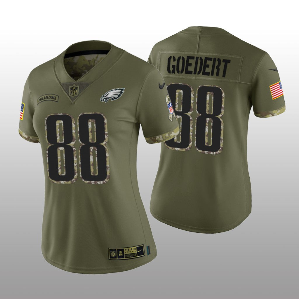 Philadelphia Eagles Dallas Goedert Olive Limited Jersey Salute To Service Women's