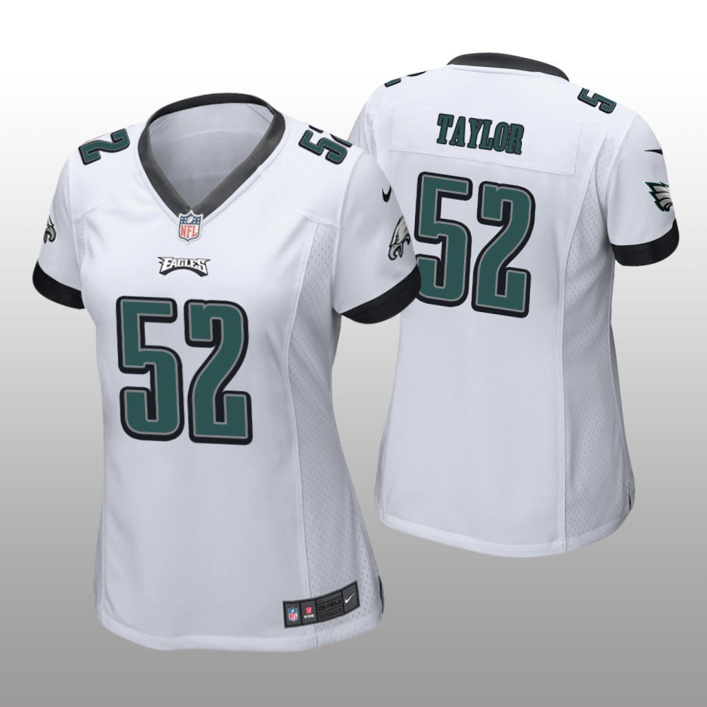 Philadelphia Eagles Davion Taylor White Jersey Game Women's