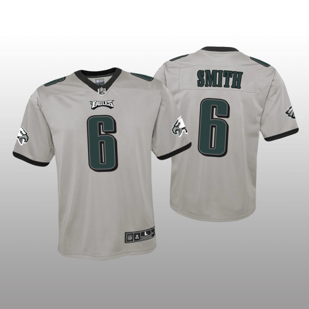 Philadelphia Eagles DeVonta Smith Silver Jersey Inverted Game Youth