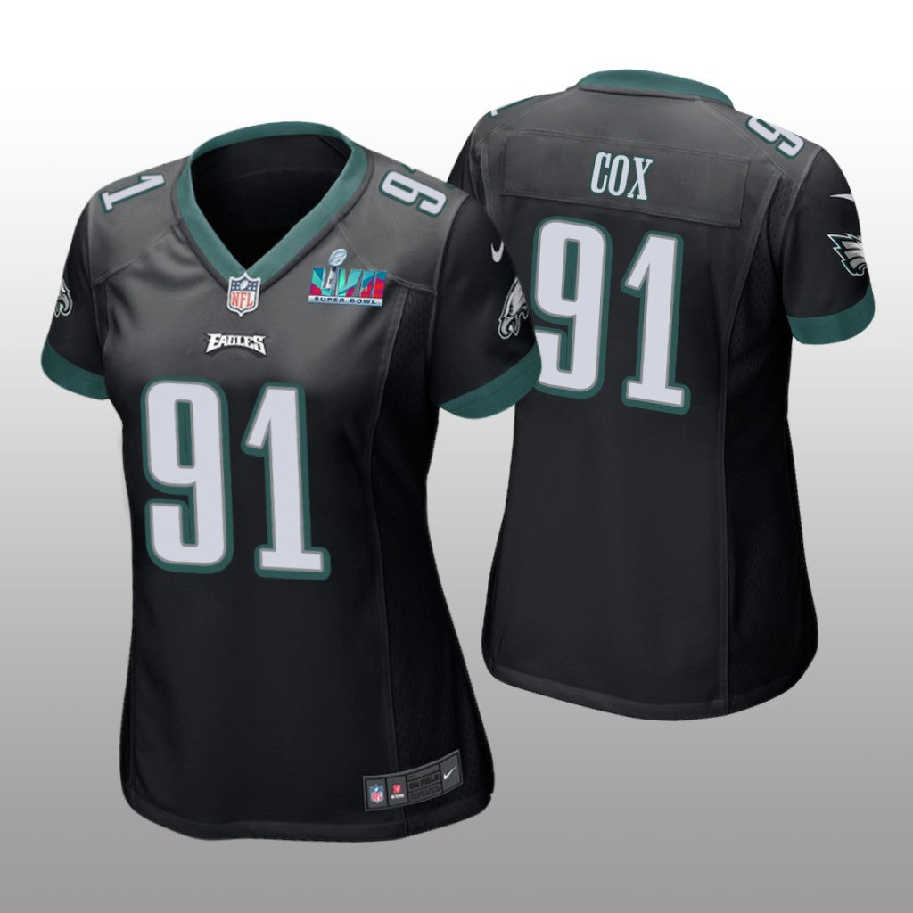 Philadelphia Eagles Fletcher Cox Black Game Jersey Super Bowl LVII Women's