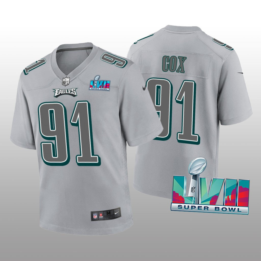 Philadelphia Eagles Fletcher Cox Gray Atmosphere Jersey Super Bowl LVII Youth