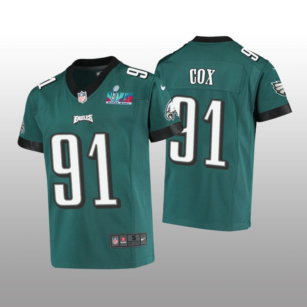 Philadelphia Eagles Fletcher Cox Midnight Green Game Jersey Super Bowl LVII Youth