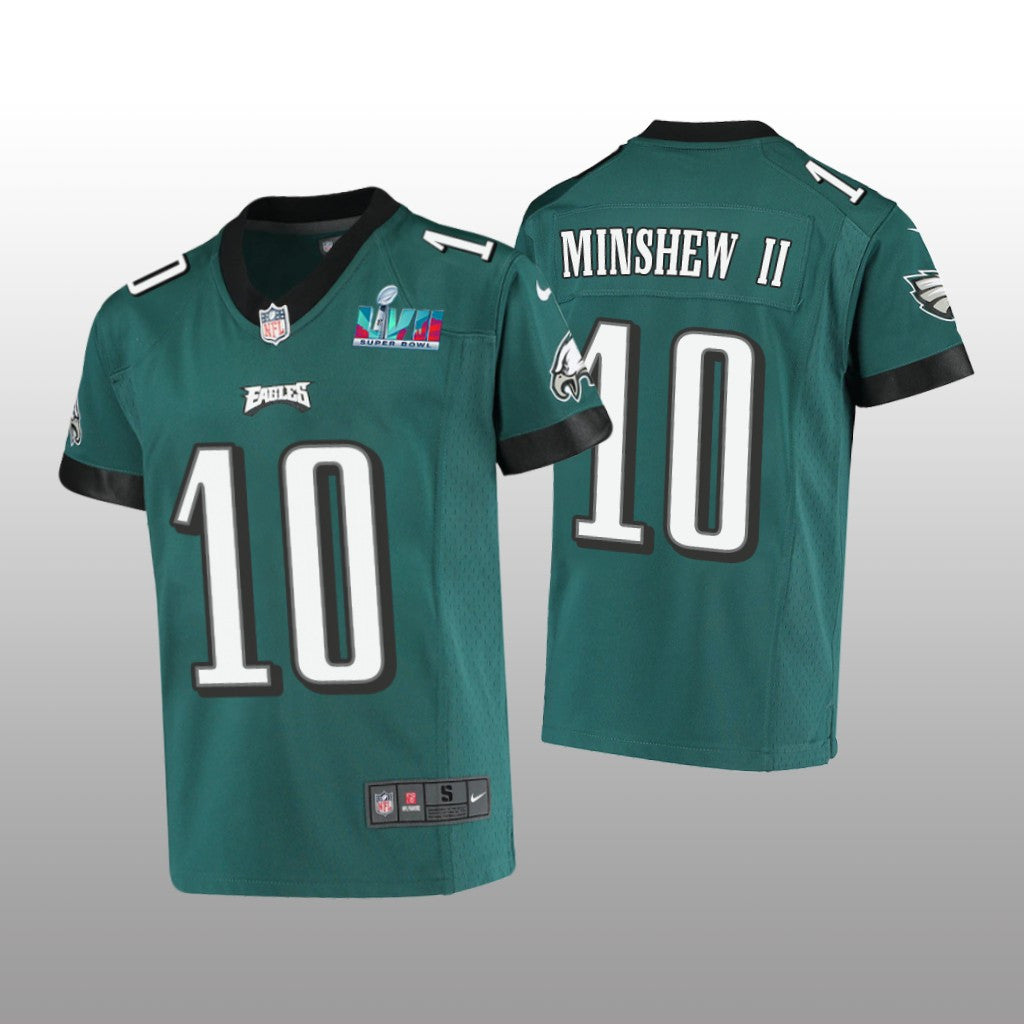 Philadelphia Eagles Gardner Minshew II Midnight Green Game Jersey Super Bowl LVII Youth