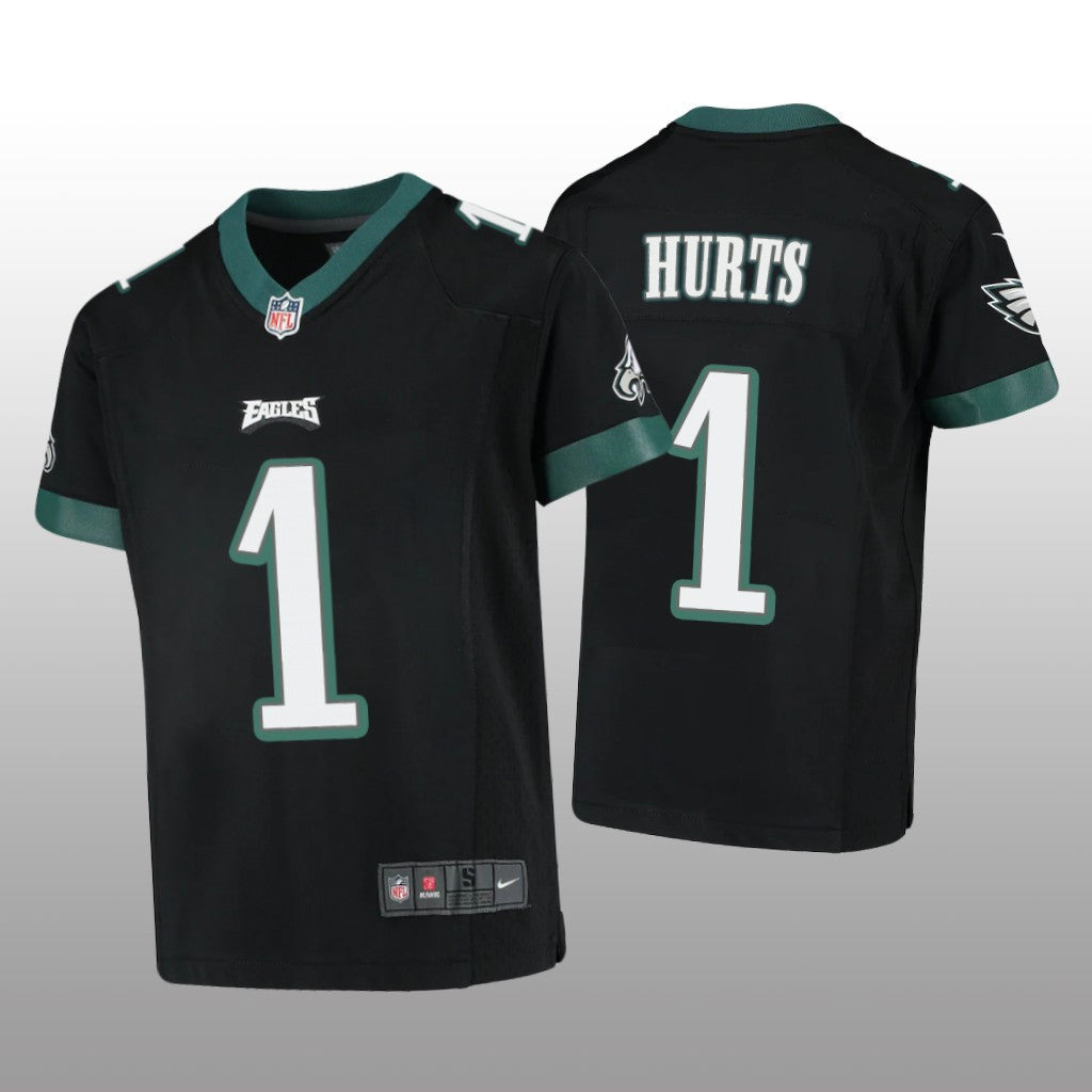 Philadelphia Eagles Jalen Hurts Black Jersey Game Youth