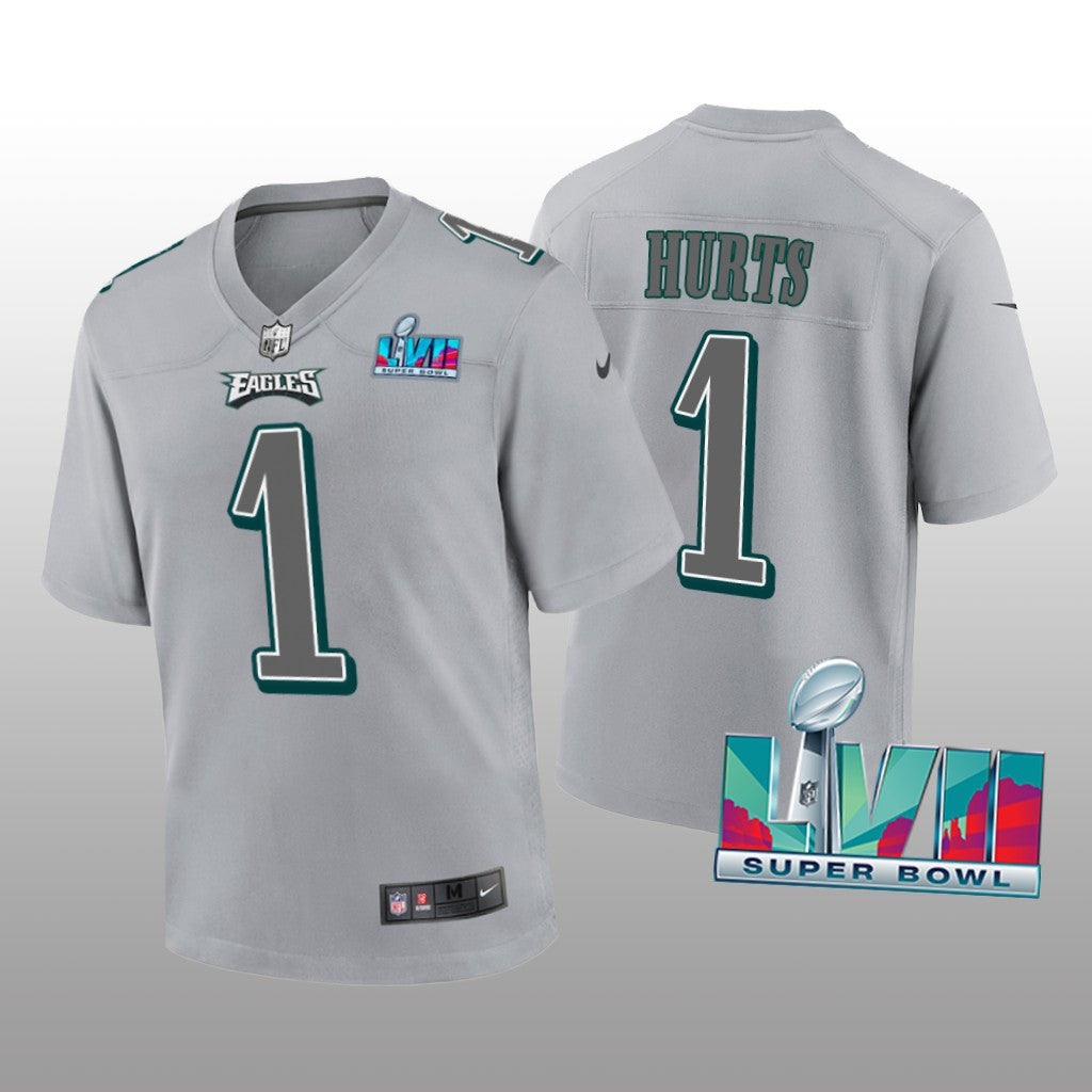Philadelphia Eagles Jalen Hurts Gray Atmosphere Jersey Super Bowl LVII Youth