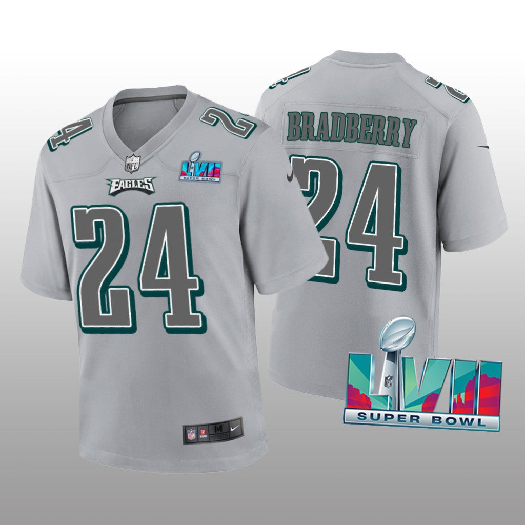 Philadelphia Eagles James Bradberry Gray Atmosphere Jersey Super Bowl LVII Youth