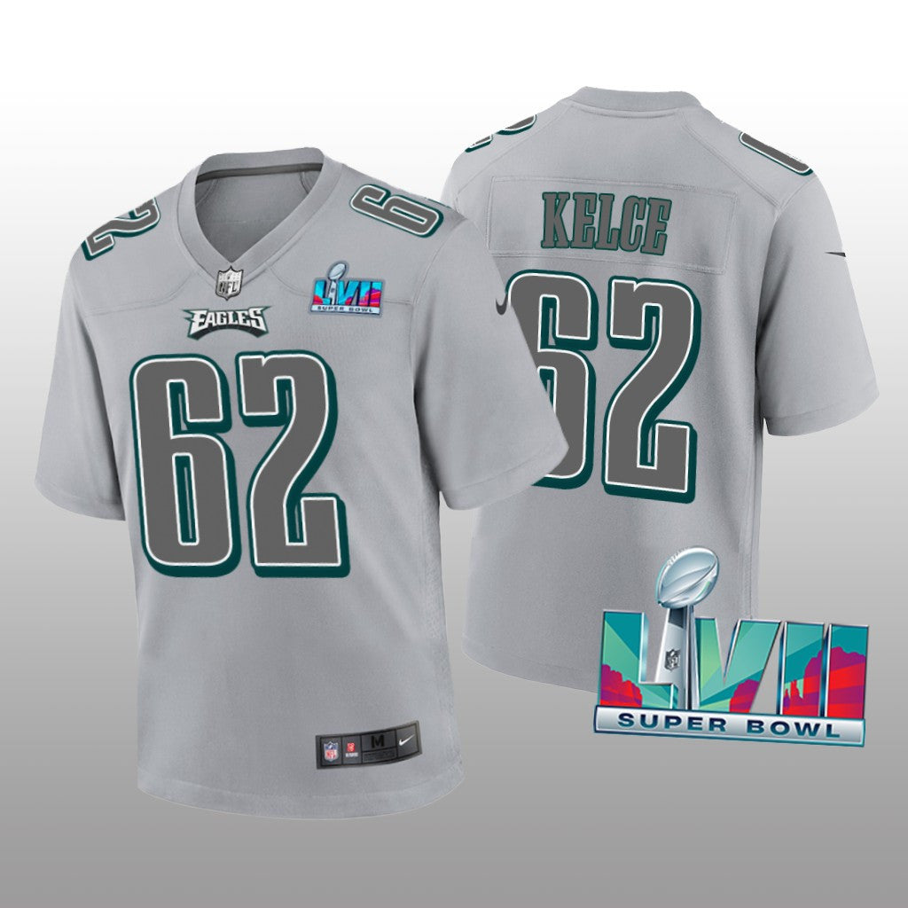 Philadelphia Eagles Jason Kelce Gray Atmosphere Jersey Super Bowl LVII Youth